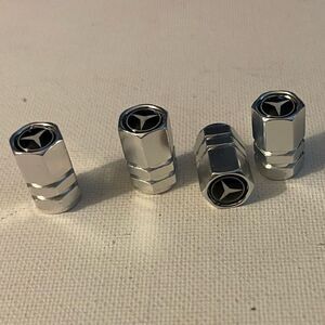 Mercedes Benz Logo valve Stem caps in silver set of 4 NWT